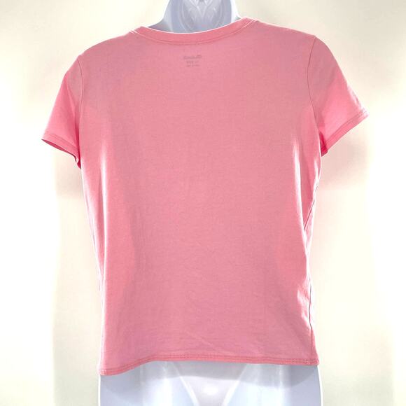 MADEWELL Pink Knotted Front Cropped Short Sleeve T-Shirt Top XXS - Picture 5 of 12